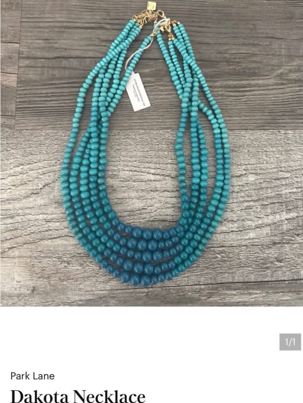 Park Lane Teal Multi-Strand Beaded Necklace